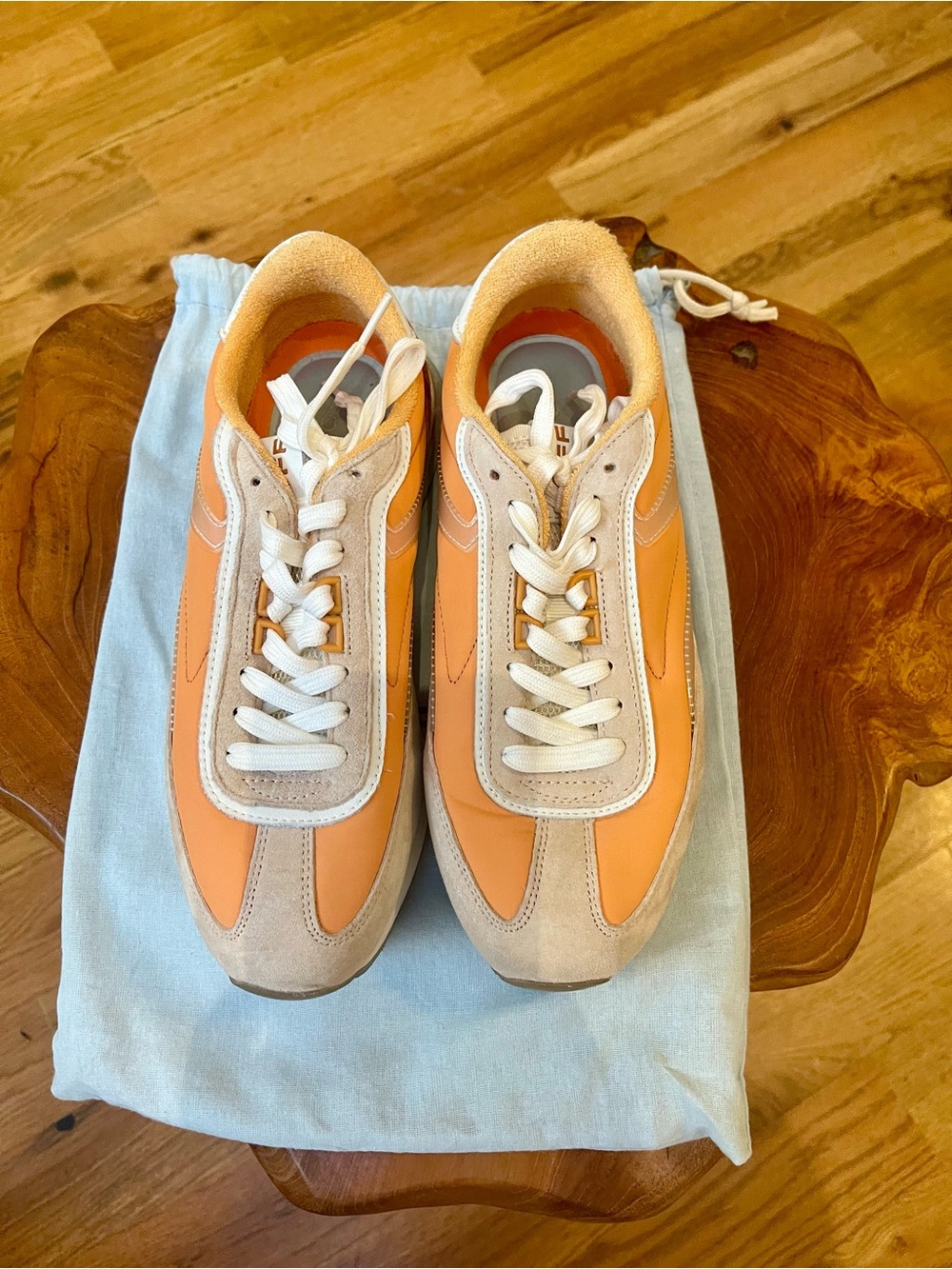 Hoff Women’s 8 Never Worn. Orange Casual Leather & Suede City Sneakers